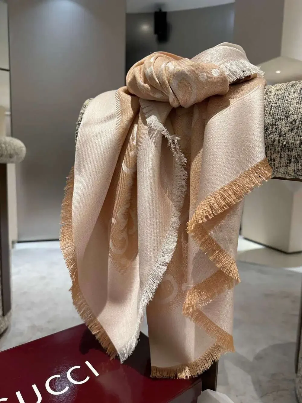 GUCCI Metallic GG Monogram Scarf